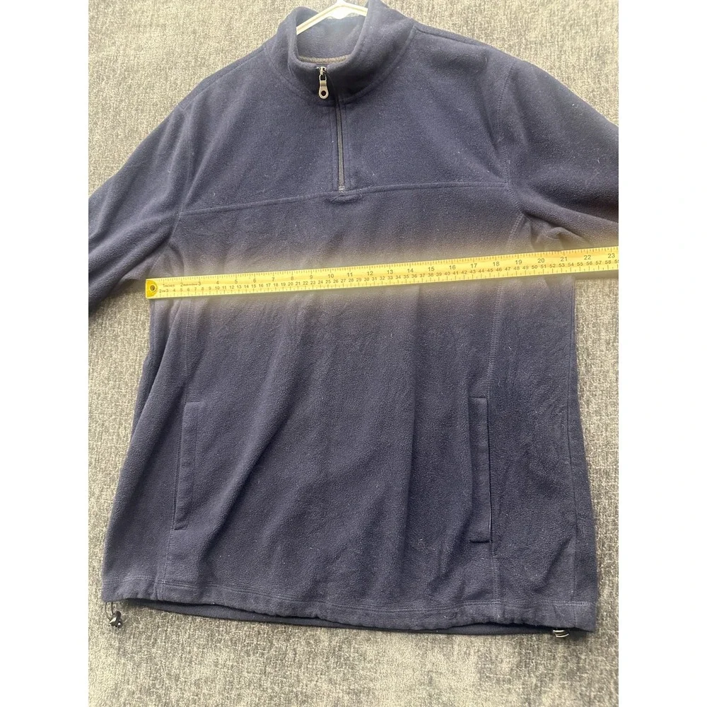 Croft & Barrow Fleece Jacket Mens Navy Blue Mock Neck Quarter Zip Warm Outerwear